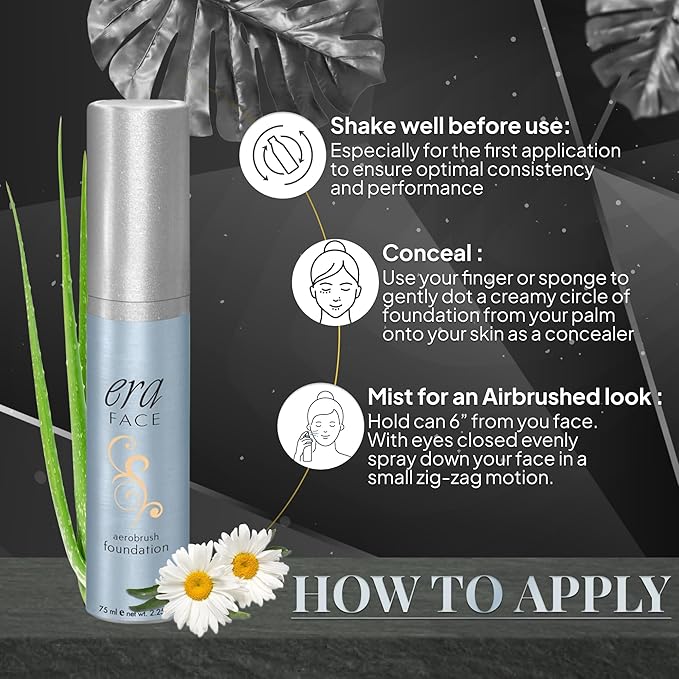 Era Beauty Face Spray Makeup (Y5 Wheat, 2.25 oz) - Airbrush Foundation, Everyday, Buildable, Professional Spray on Cosmetics