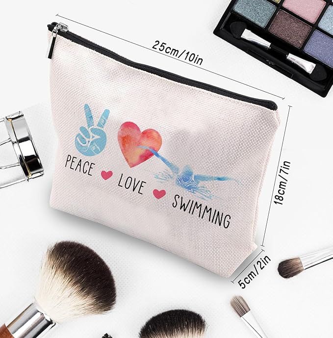 CEASQVAA Funny Swimming Gifts for Women, Swimming Team Gifts Swim Coach Teacher Gifts, Swimming Makeup Bag Birthday Gifts for Swimmer Women Her Female