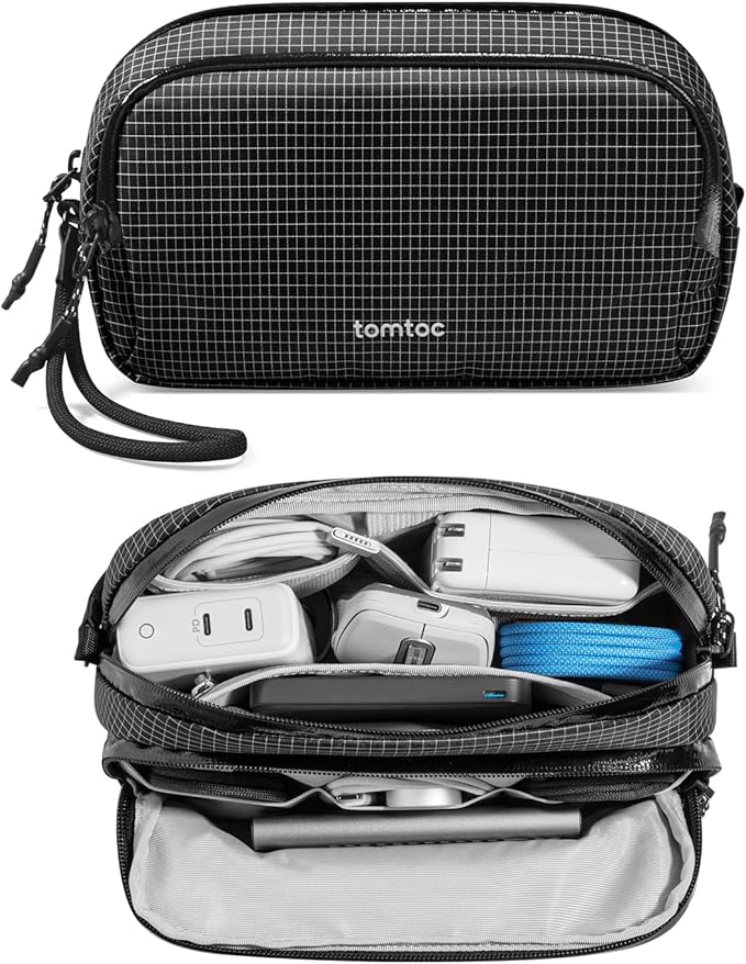 tomtoc Electronic Organizer Travel Case Performance, Dual Compartment Bag