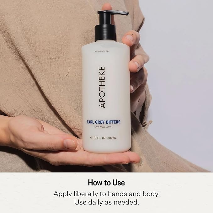 APOTHEKE Hand & Body Lotion & Moisturizer - Earl Grey Bitters, 10 Fl Oz