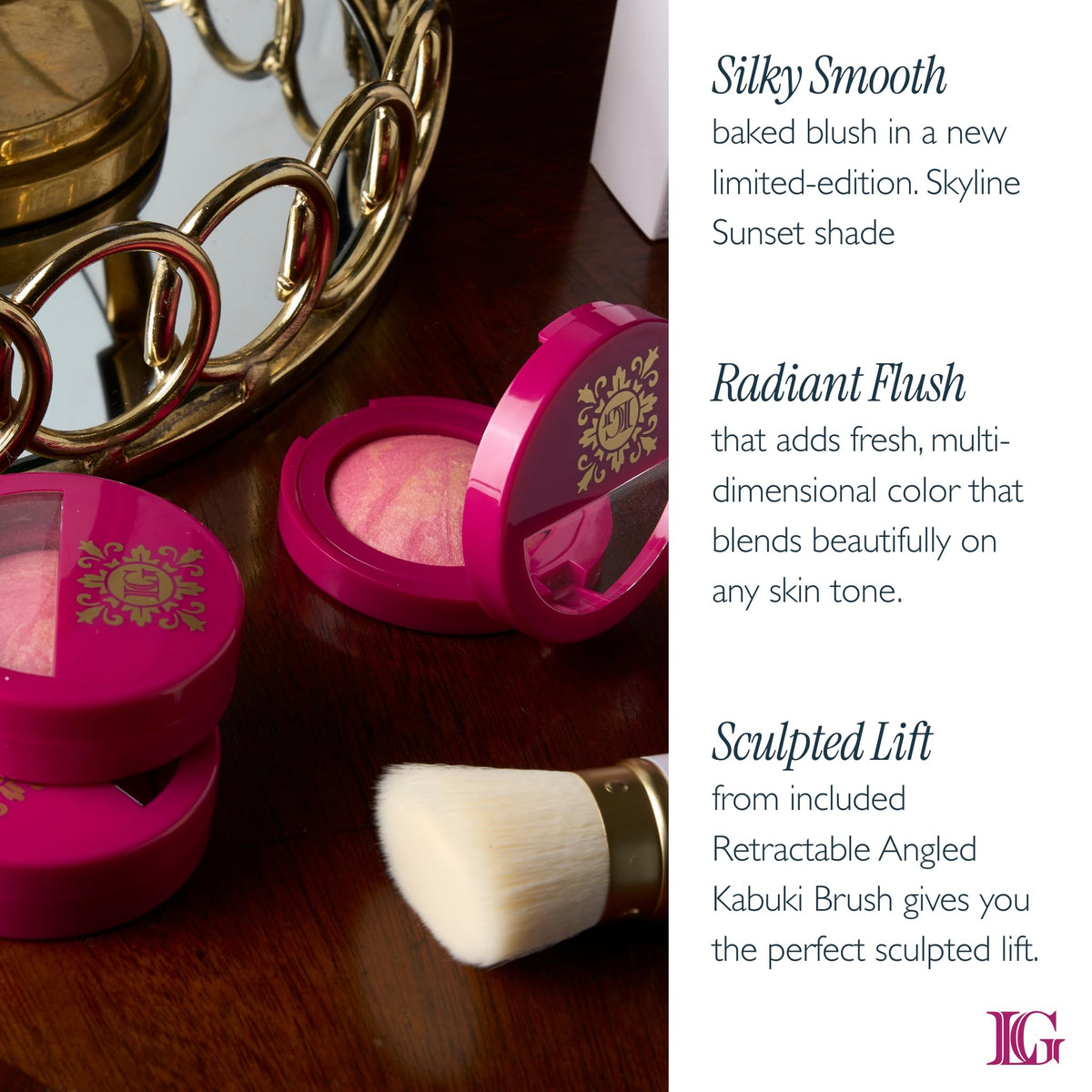 LAURA GELLER NEW YORK Limited Edition Baked Blush-n-Brighten Marbleized Blush - Skyline Sunset - Pink Color for Cheeks