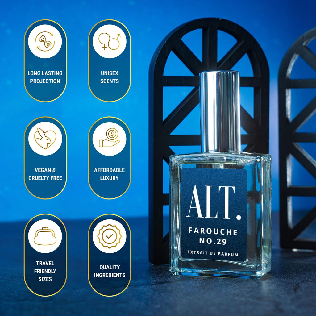 ALT. FRAGRANCES Farouche No. 29 - Inspired by Sauwage, Perfume for Men, Extrait de Parfum, Long Lasting Bold Citrus Vanilla Cologne, 100ml