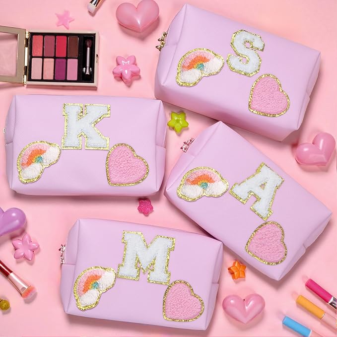 Birthday Gifts for Kids 4 5 6 7 8 9 10 11 12 year Old, Girl gifts Skin Care, Letter Pouch Cosmetic Toiletry Bag, Personalized Gift for Girl, Gift Bags