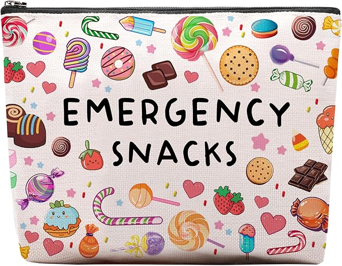 CEASQVAA Snack Bags, Emergency Food Bag Packing Cubes for Women Trip Gifts Favors Travel Bag Essentials, Emergency Snacks Gifts for Her Makeup Cosmetic Bag Pouch Purse