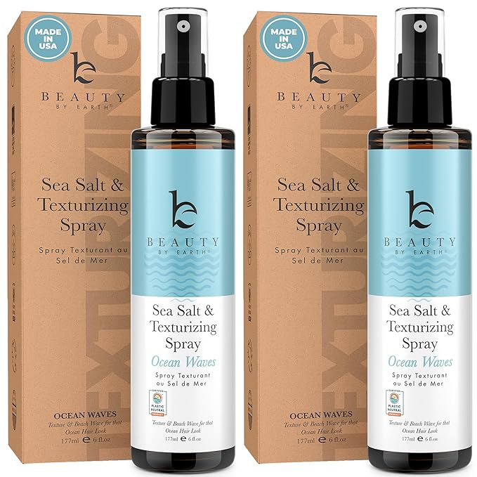 Beauty by Earth Sea Salt Spray for Textured Beach Waves & Volume