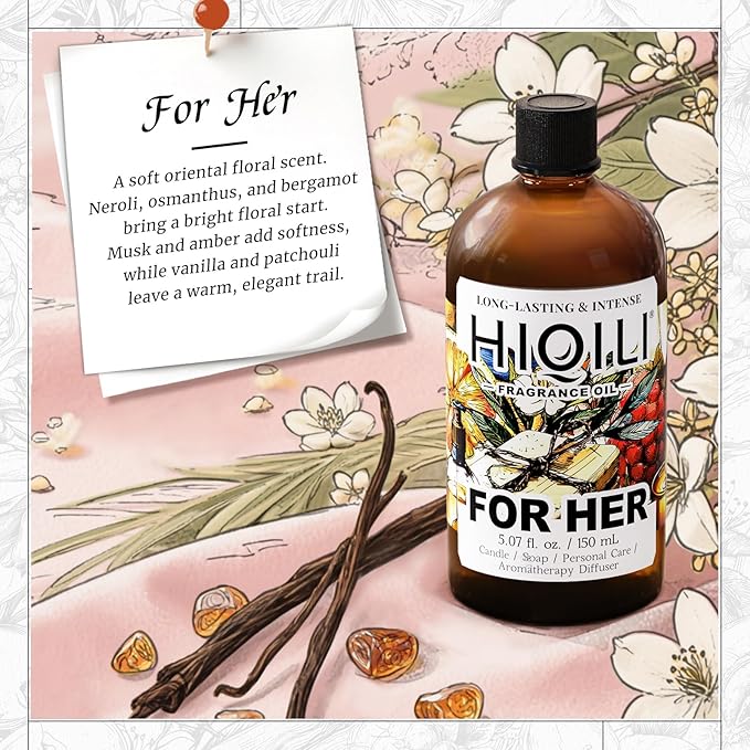 HIQILI for Her Fragrance Oil for Candle Making, Bath Bombs & Soap Making