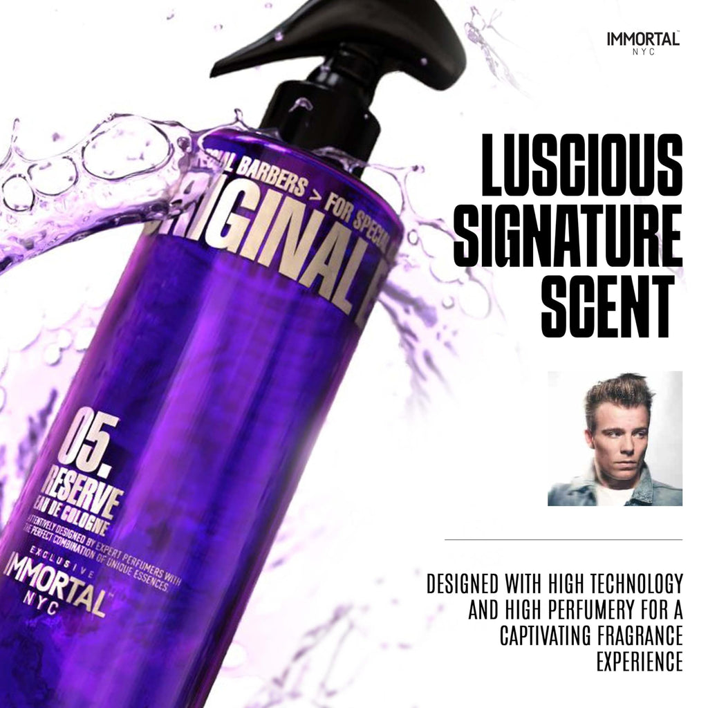 Immortal NYC Reserve 05, After Shave Spray Body/Face Men's Cologne, 17 oz - Exclusive Barbers - Softens Skin - Refreshes/disinfects and Relieves Face and Skin - Moisturizing Formula After Shaving