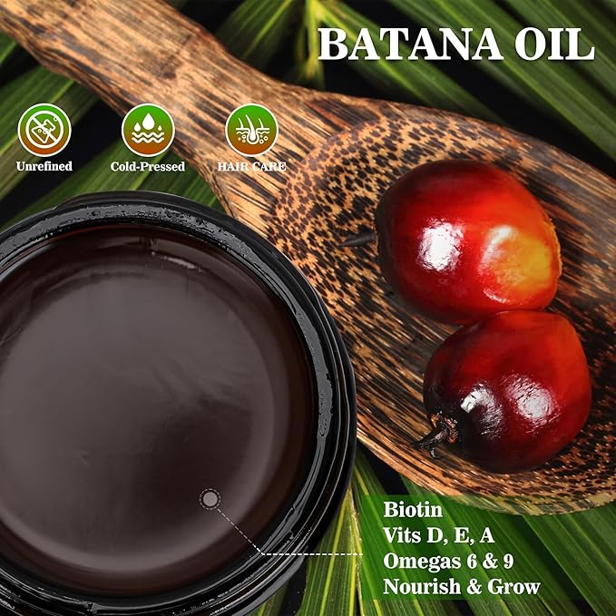 Organic Batana Oil for Hair Growth, 100% Pure Batana from Honduras, Hair Treatment Oil for Thick and Strong Hair,