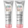 L’Oreal Paris Sulfate Free Glossing Shampoo and Conditioner Set with Glycolic Acid, Provides Intense Glass Shine & Smoothness, Suitable for Dull, Dry, and Color-Treated Hair, EverPure, 13.6 Fl Oz Set