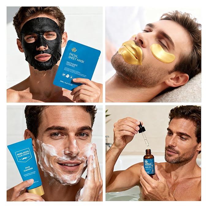 Gifts for Men, 30 Pcs Men's Bath and Body Gift Set, Skin Care Set for Men