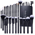 Daily Queen 29pcs Black Professional Makeup Brush Set Kabuki Powder Concealers Eye shadows Blush Eyeliner Eyebrow Contour Eye blending Brushes (29pcs brush)