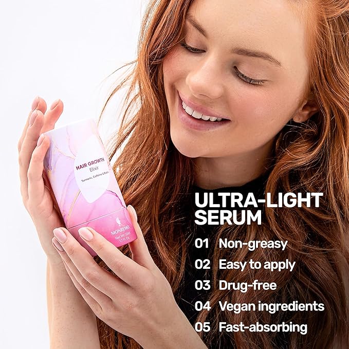 MONREMO Caffeine Hair Growth Serum with Biotin & Turmeric for Women & Men