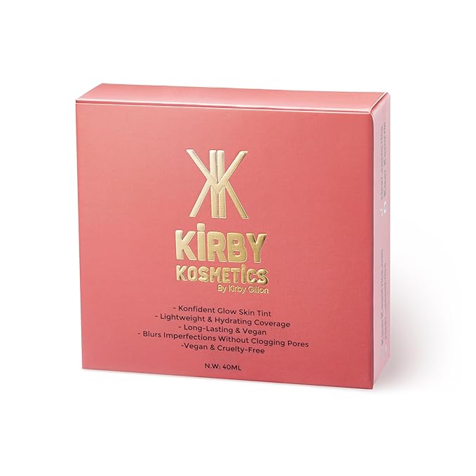 Kirby Kosmetics Konfident Glow Skin Tint – Caramel Confidence Hydrating Oil-Free Glass-Skin Foundation, Buildable Light-to-Medium Coverage, 30 ml – Inclusive Clean Makeup for Radiant Confidence