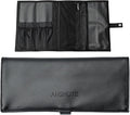 Anshute Travel-Ready Makeup Brush Organizer，Makeup brush holder travel Bag, Black - Multi - Zone PU Leather Cosmetic Case, roll up makeup bag organizer, Makeup Brush Case