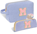 Sernaxi Personalized Initial Makeup Bag Trendy Stuff Corduroy Cosmetic Bag Travel Toiletry Bag, Valentine’s Day Gift Makeup Organizer Case & Makeup Pouch for Women Teen Girls Mom Girlfriend Wife