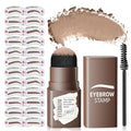 Eyebrow Stamp Stencil Kit - Long-Lasting Waterproof & Smudge-Proof Brow Shaping Kit with 24 Thin & Thick Stencils (Light Brown)