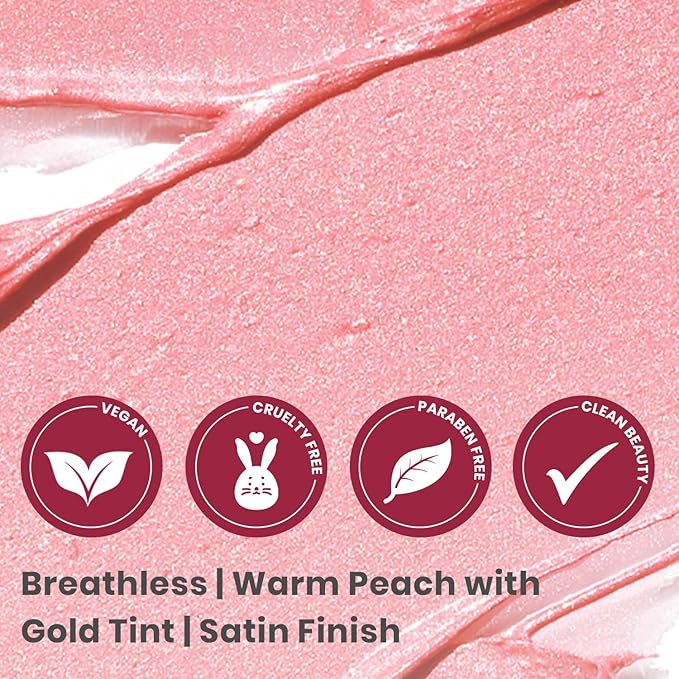 True + Luscious Super Moisture Lipstick | Satin Sheer Lasting Hydrating Lip Color for Dry Lips & All Skin Tones | Lightweight Feel with Hyaluronic Acid & Konjac Root | Vegan | Breathless Pink