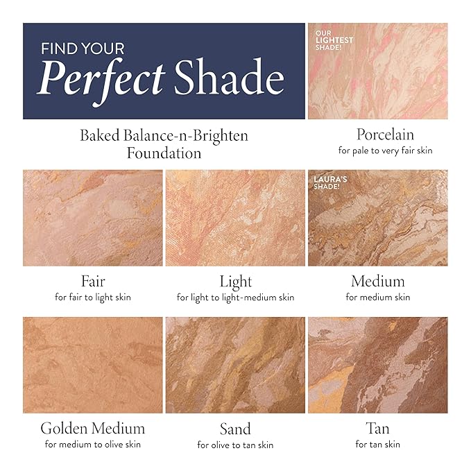 LAURA GELLER NEW YORK Award-Winning Baked Balance-n-Brighten Color Correcting Powder Foundation – Handmade in Italy – Buildable Coverage, Matte Finish – For Mature & Sensitive Skin – 01 Porcelain