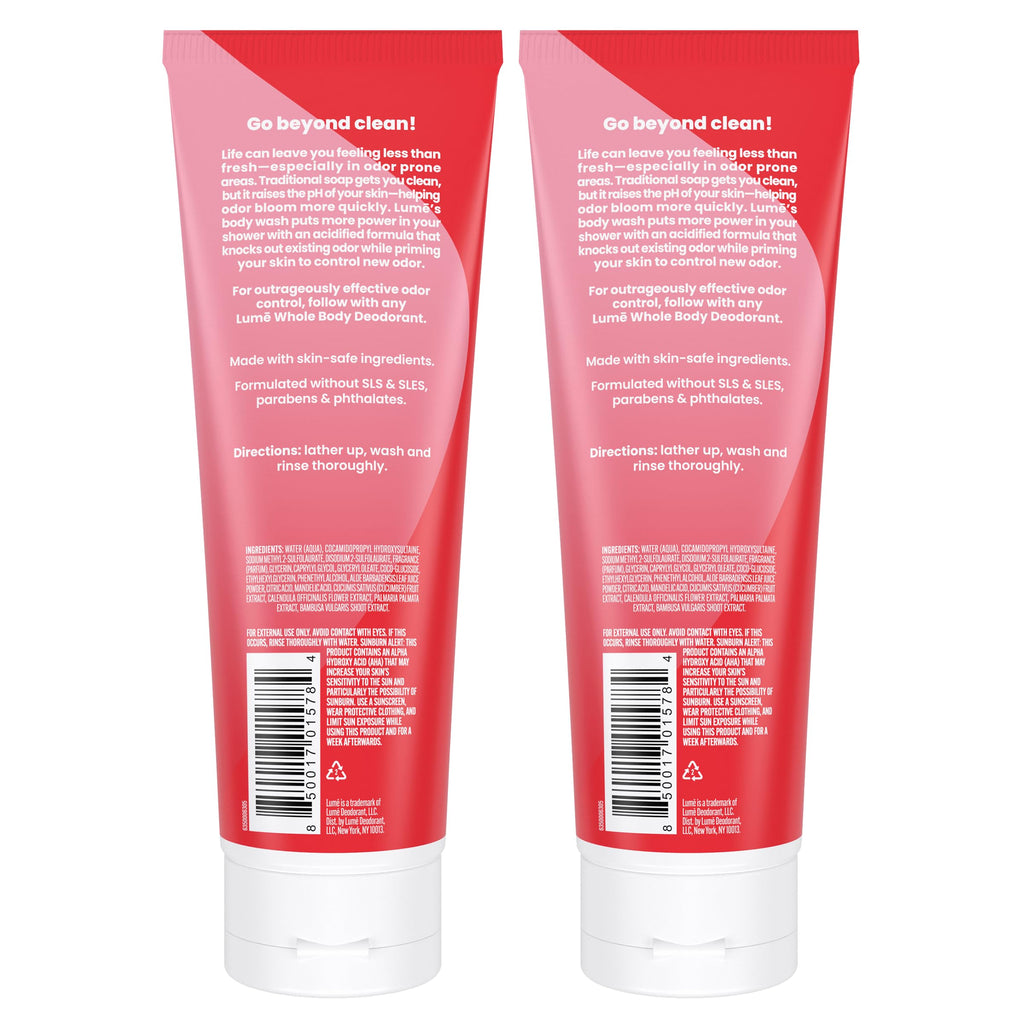 Lume Acidified Body Wash - 8.5 oz, 2 pk (Peony Rose)