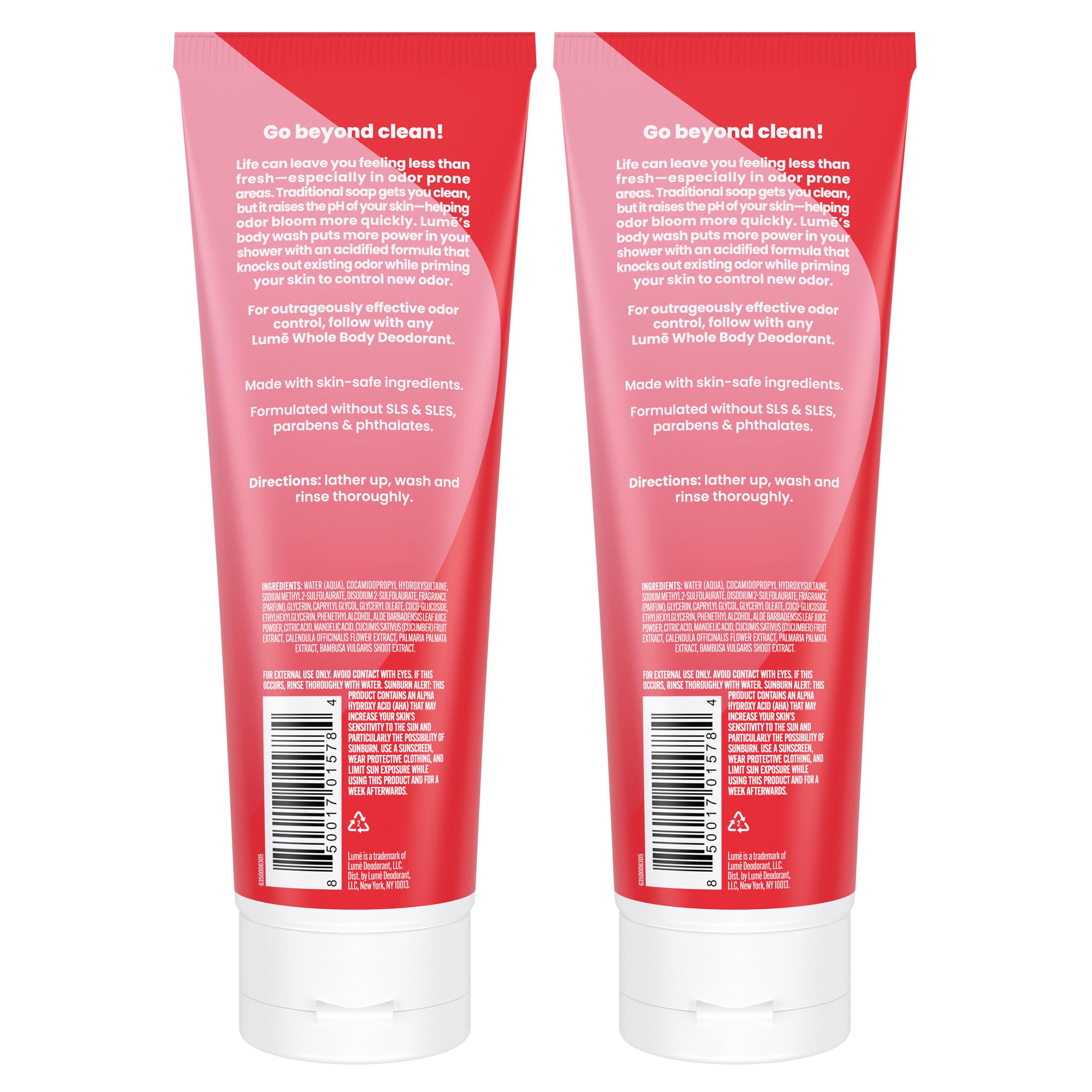 Lume Acidified Body Wash - 8.5 oz, 2 pk (Peony Rose)