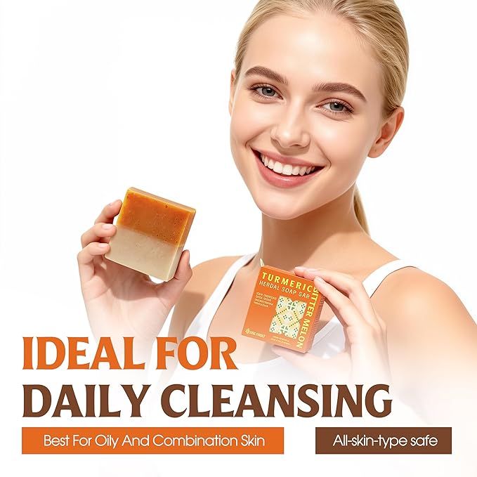 VIETNAT Bitter Melon & Turmeric Natural Bar Soap - 2-in-1 Luxurious Handmade Cold Process Soap Bar for Women's or Men's Body Wash - Refreshing Cleanse for Sweat, Oil & Buildup, 4.2 oz (120g)