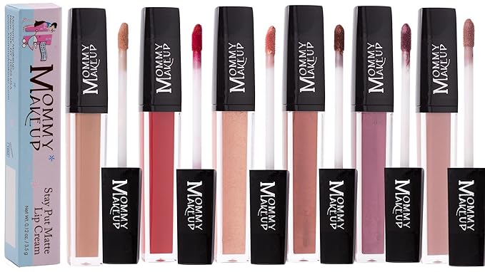 Mommy Makeup Stay Put Matte Lip Cream - Kiss-proof, Transfer-proof, Waterproof, Long Lasting Lipstick - Non-Drying Formula Infused with Vitamin E (Marilyn)