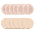 Sibba Loose Powder Make Up Puff 12 Pieces Round Velour Face Makeup Compact Body Container Setting Pressed Blending Foundation Cream Make Up Ribbon Strap Sponge Cushion Applicator (Skin Color)