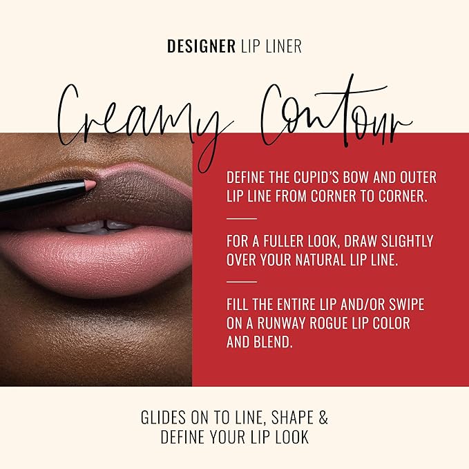 Runway Rogue Matte Lip Liner Pencil with Sharpener, ‘Camera Ready’