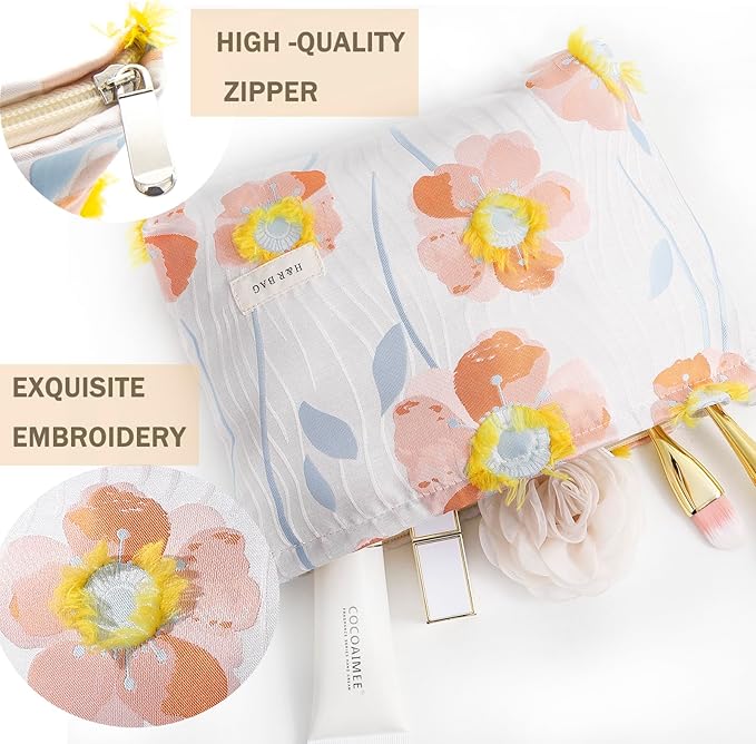 getgto 2 Pcs Makeup Bags, Large Cosmetic Bag Travel Toiletry Bag