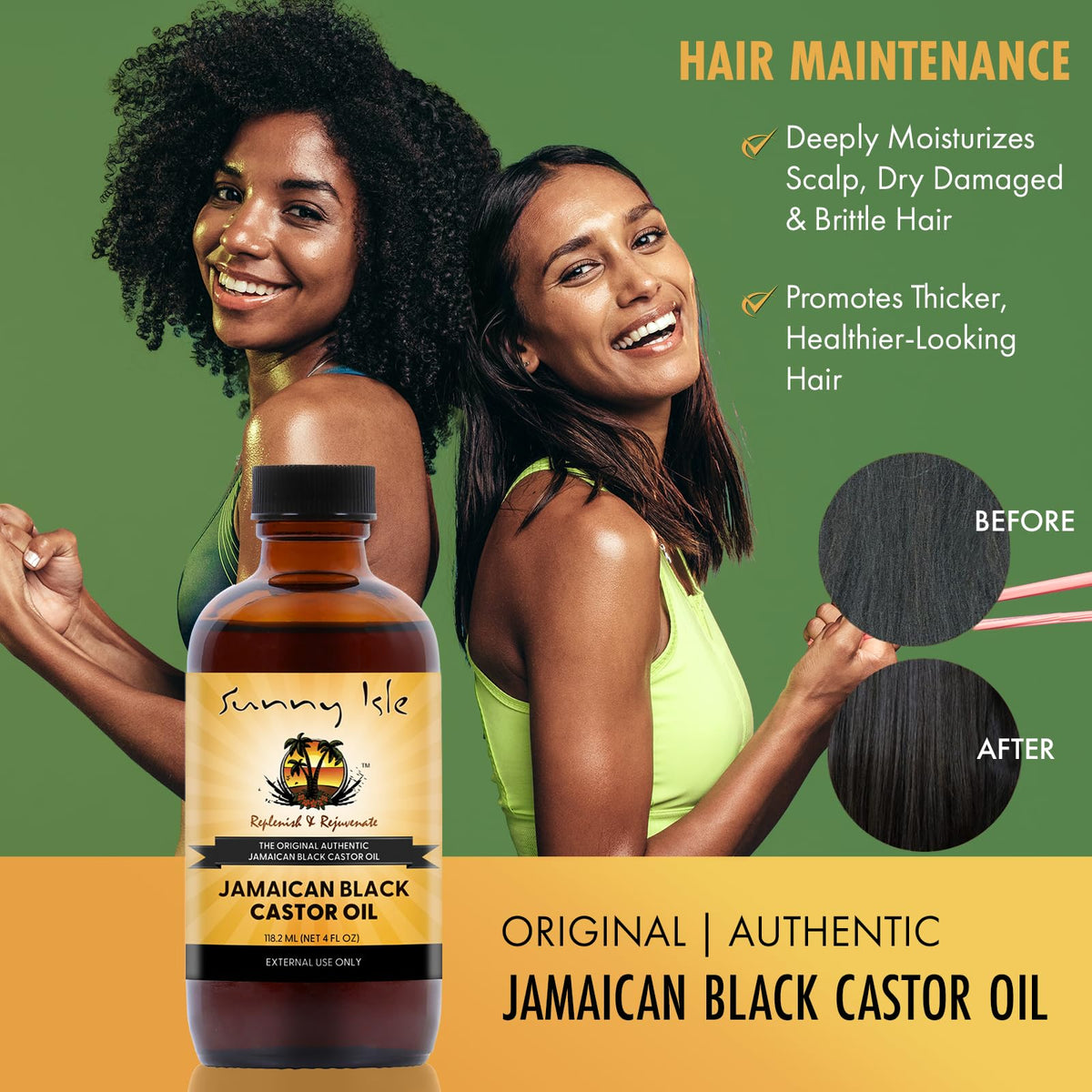 Sunny Isle Jamaican Black Castor Oil 4oz, Original, Authentic