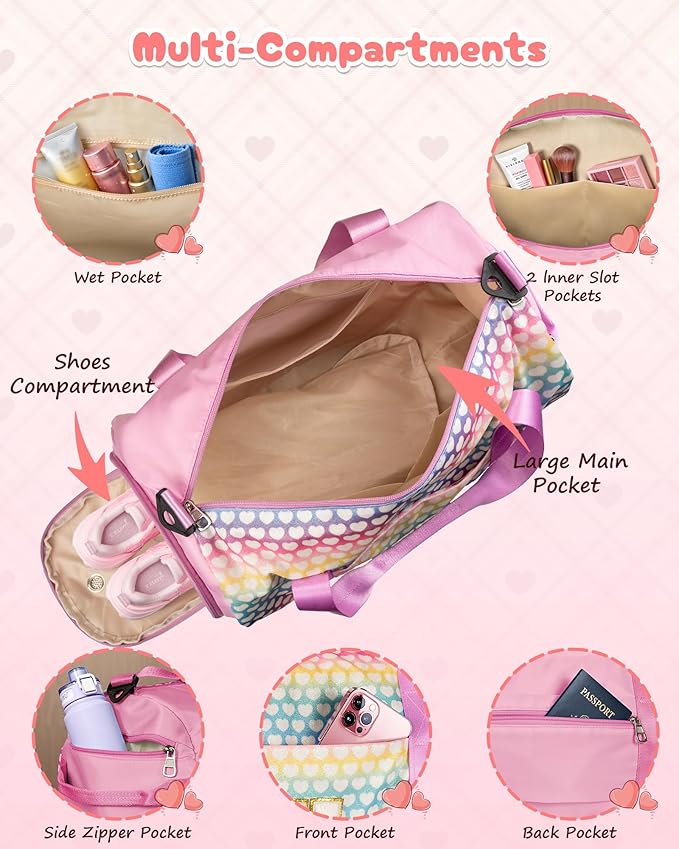 Vogewood Tween Girl Gifts Trendy Stuff, Girls Glitter Travel Duffle Bag