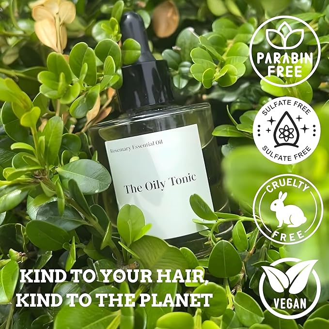 The Oily Tonic Rosemary Revival Oil – Premium Scalp & Hair Rejuvenation for Thinning, Dry, or Damaged Hair – 30% Rosemary + Squalane + Vitamin E – Nourish, Regenerate & Add Shine – 1.7oz