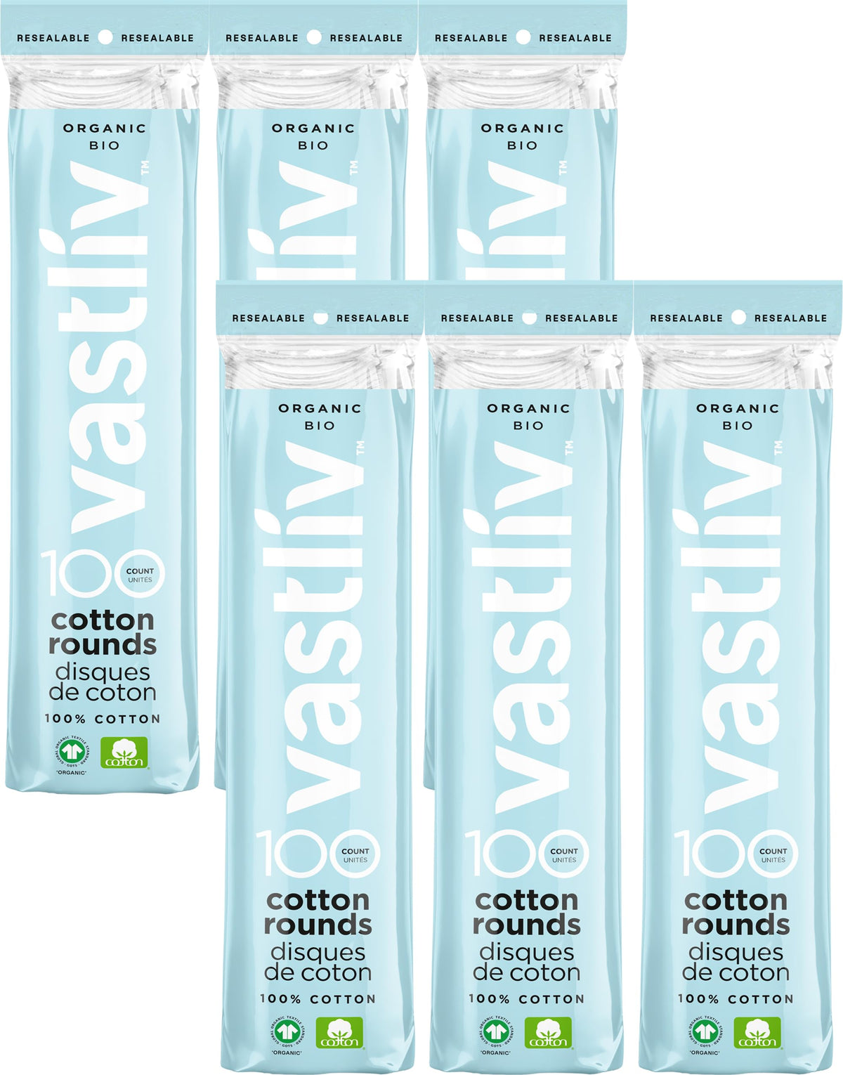 Vastliv Premium Cotton Rounds for Face, Makeup Remover Pads, 600 Count