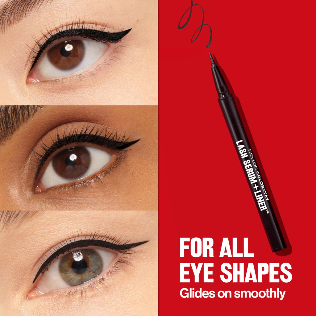 REVLON ColorStay Lash Serum + Liner, Liquid Eyeliner, 001 Blackest Black