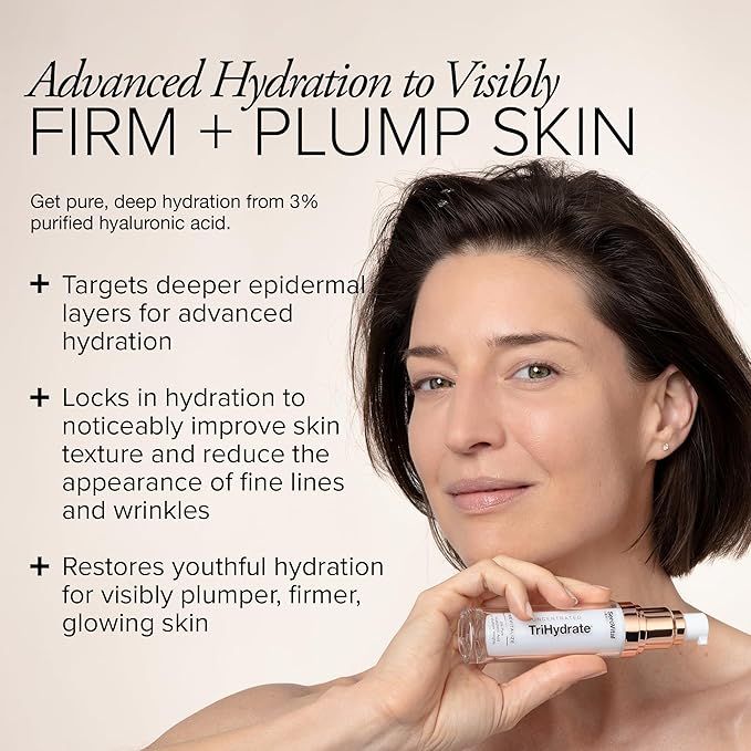 SeroVital Beauty TriHydrate Concentrate – 3% Multi-Molecular Hyaluronic Acid Serum for Deep Hydration, Visible Plumping & Firming – Fragrance-Free Daily Hydrating Face Serum - 1 fl oz