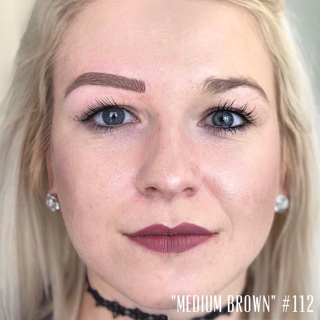 MADLUVV Professional Makeup Pigment for PMU Brow Artistry, Made in the USA, Vegan, Cruelty-free, Non-Toxic, Gel Consistency & High Retention - Medium Brown 112