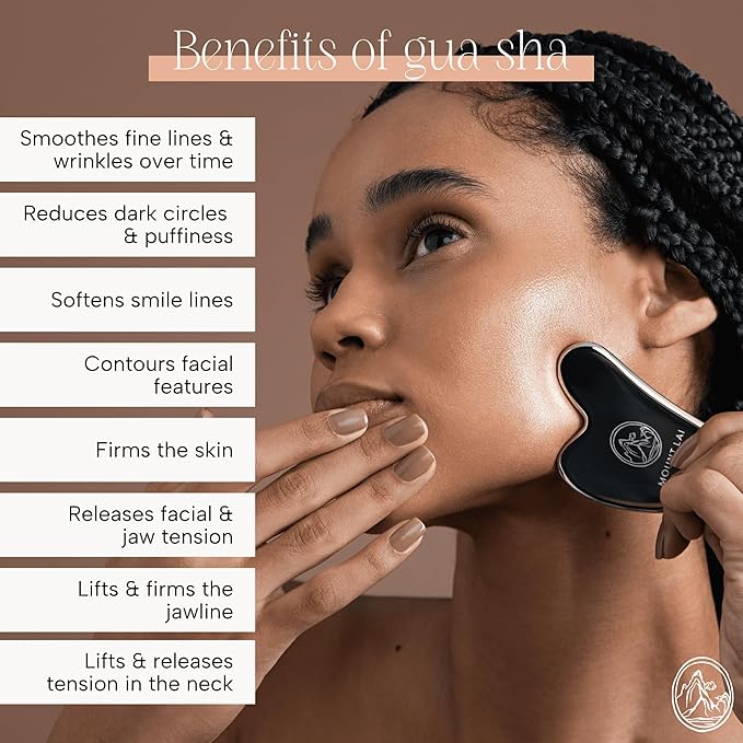 Mount Lai - The Stainless Steel Gua Sha Facial Lifting Tool | Face Sculpting Tool for Skin Care | Guasha Tool for Face and Body | Facial Massage Tools to Relieve Muscle Tension and Reduce Puffiness