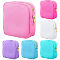 Remerry 6 Pcs Nylon Cosmetic Bag Travel Make up Pouch Toiletry with Zipper Preppy Makeup Bag Waterproof Organizer Case Set for Women Girls(4.7 x 5.1 x 2 Inches,Colorful)