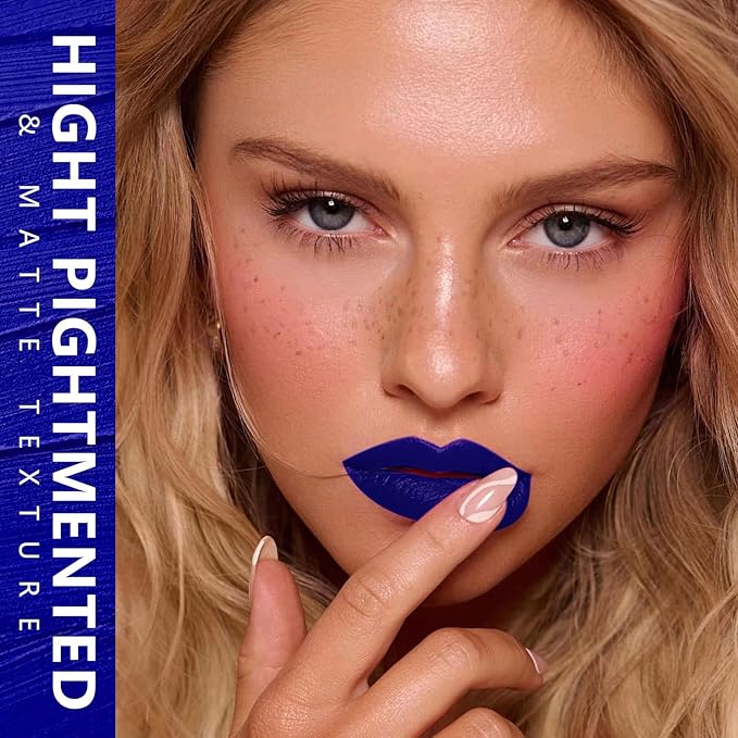 MAKI YIKA Dark Blue Lipstick Liquid for Women Color Stay Long Lasting Lipsticks