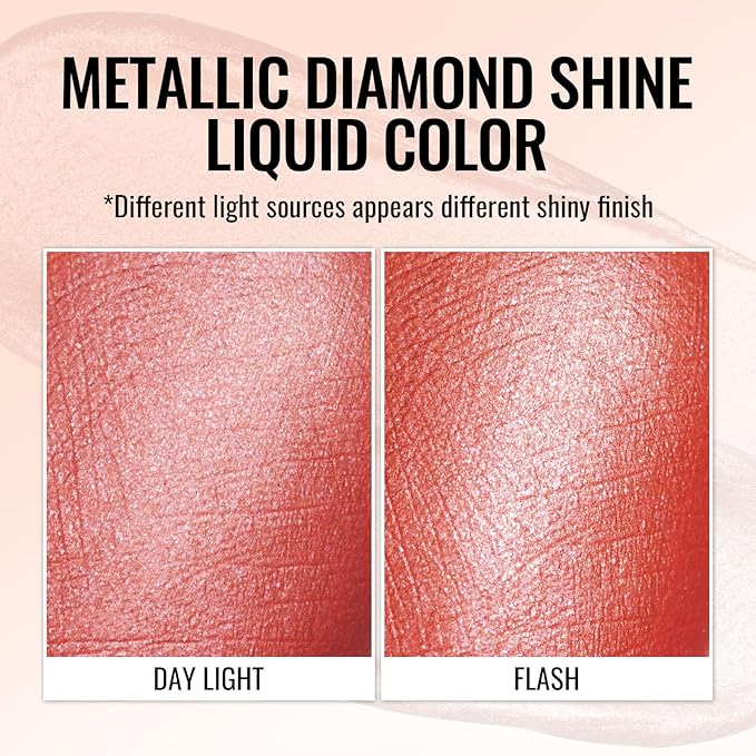 Oulac Orange Red Lipstick for Women, Metallic Lip Gloss Shimmer, Long Lasting Waterproof, Oil-Based Formula, High Impact Lip Color, Transferproof, Vegan & Cruelty-Free MD05