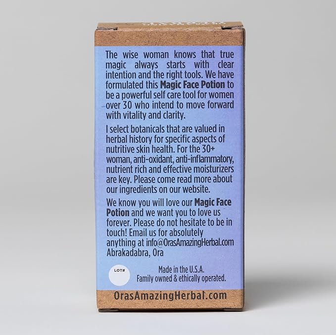 Ora's Amazing Herbal Magic Face Potion, Soothing Moisturizing Balancing, Sea Buckthorn Oil For Face with Frankincense, Licorice, Calendula, Evening Primrose, Meadowfoam, Gua Sha Face Oil, 0.5 oz