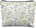 RYYCDOI Blue Hydrangea Floral Makeup Bag - Aesthetic Toiletry Pouch for Women, Hydrangea Gifts