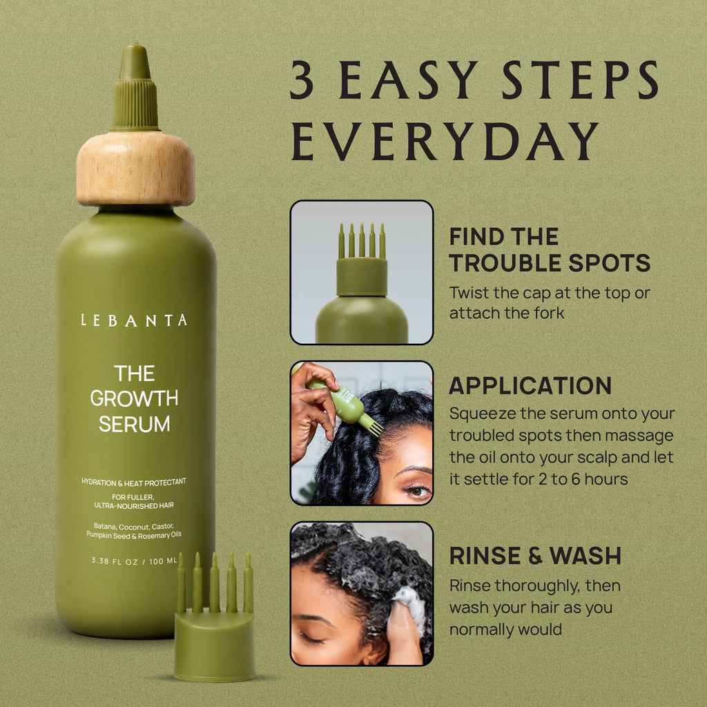 Lebanta Batana Oil for Hair - Organic Castor Rosemary Scalp Oil 3.38 Fl Oz