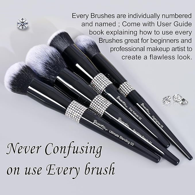 Bueart Design 16Pcs Professional Makeup Brushes Set with Classic Holder