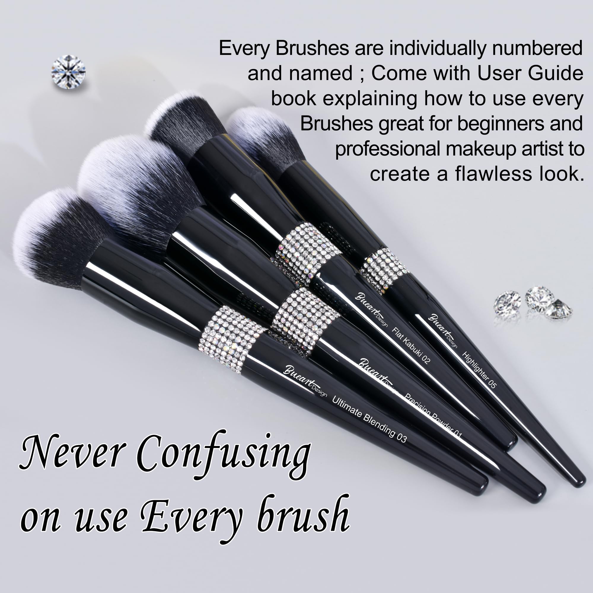 Bueart Design 16Pcs Professional Makeup Brushes Set with Classic Holder