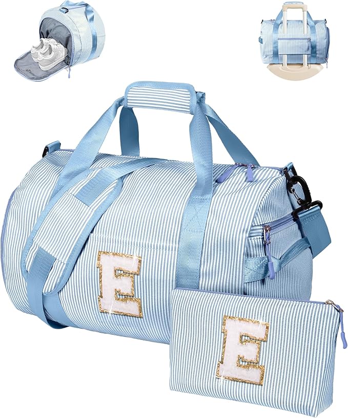 Vogewood Holiday Gift for Grandkids, Girls Travel Duffle Bag, Initial Gifts