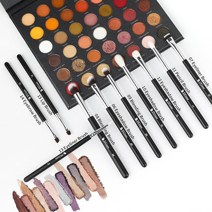 DUcare Makeup Brushes with Travel Bag 15Pcs Makeup Brush Set