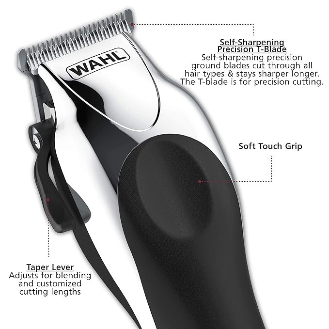 Wahl Clipper USA Deluxe Corded Chrome Pro Complete Hair & Trimming Kit