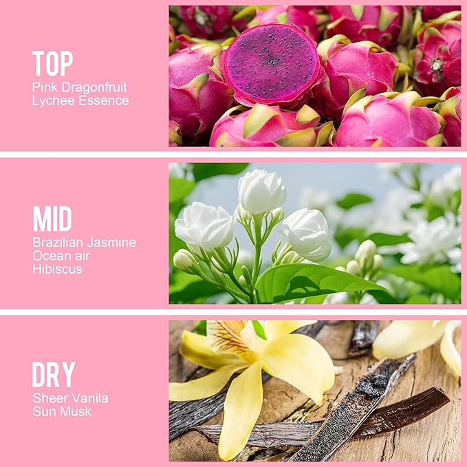 LANIMPRESS 3 FL OZ Hair and Body Fragrance Mist, Eau De Parfum for Women,Sunshine Aroma Perfume No.3, Fruity Floral Scent– With Notes of Pink Dragonfruit,Jasmine, Vanilla,Travel Size Body Spray