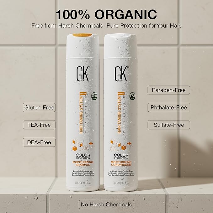 GK HAIR Keratin Shampoo and Conditioner set, Sulfate Free Moisturizing shampoo & conditioner for Color Treated Hair, Hydrating lightweight Formula for Dry, Damaged & Frizzy Hair 10.1oz each
